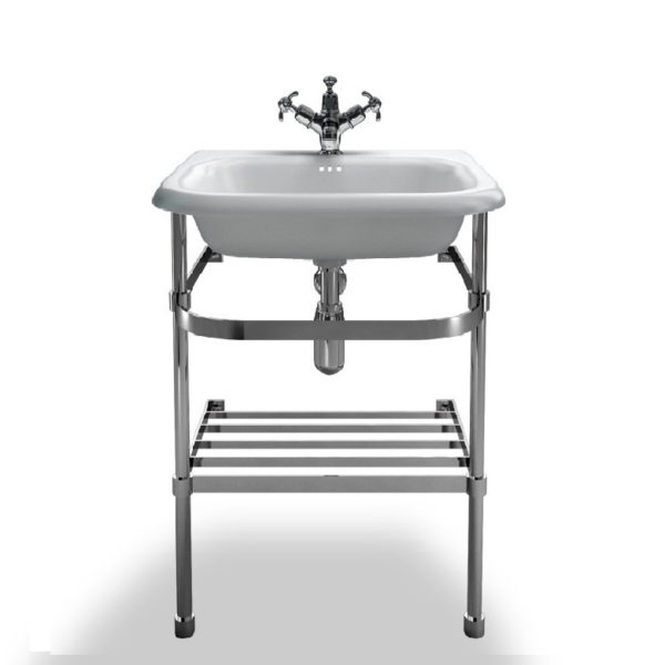Burlington small roll top basin with stainless steel stand-0
