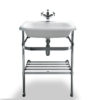 Burlington medium roll top basin with stainless steel stand-0