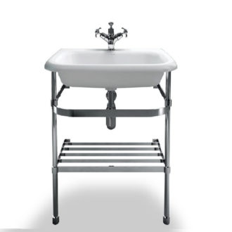 Burlington medium roll top basin with stainless steel stand-0