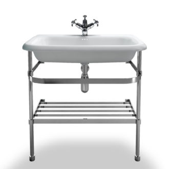 Burlington large roll top basin with stainless steel stand-0