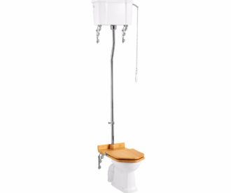 Standard High Level WC with Single Flush Ceramic Cistern-0