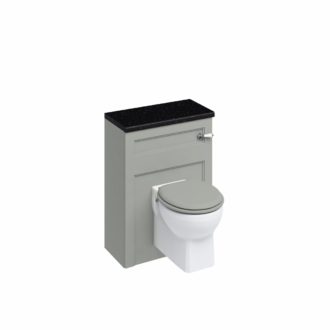 60 Wall Hung WC Unit with Lever Flush Cistern WC Unit Dark Olive -0