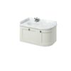 Wall Hung 980 Curved Dark Olive Unit, Basin & Minerva Worktop (White, Black Granite or Carrara White Available)-0