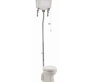 Standard High Level WC with Dual Flush White Aluminium Cistern-0