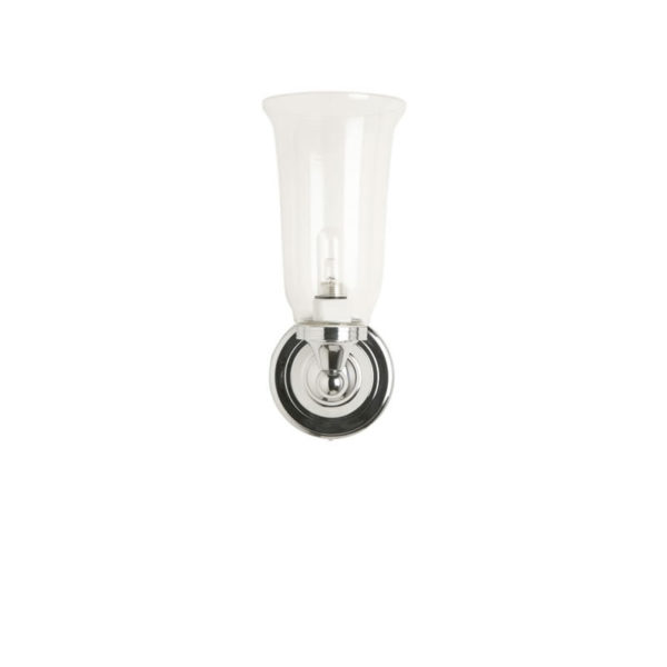 Burlington Round Light with Chrome Base & Clear Glass Vase Shade -0