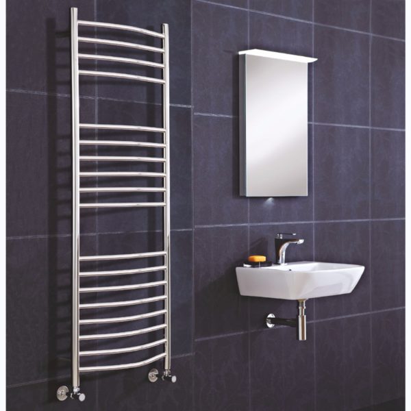 Thame Curved Pre Filled Electric Radiator - Stainless Steel -0