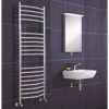 Thame Curved Radiator - Stainless Steel -0