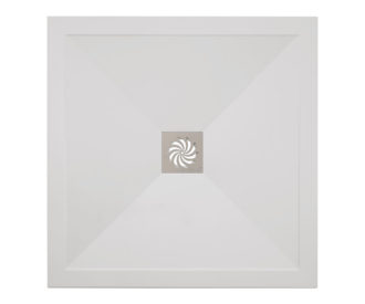 Square 25mm Stone Resin Shower Tray & Waste -0