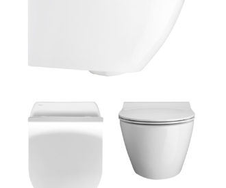Svelte White Wall Hung WC & Soft Close Seat -0