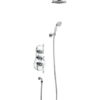 Severn Thermostatic Two Outlet Concealed Shower Valve, Fixed Shower Arm, Handset & Holder with Hose -0