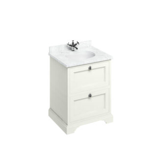 Freestanding 650 Sand Vanity Unit with Drawers-3586