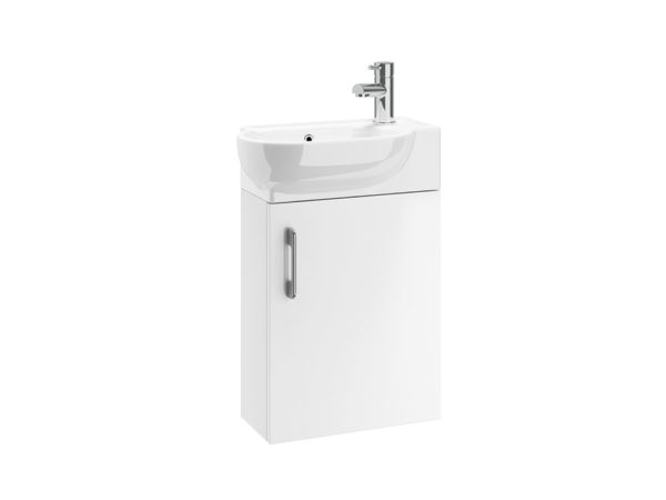 Casi 400 White Gloss Cloakroom Unit and Basin-4647