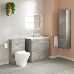 Ezra 800MM 2 Drawer Floor Unit Grey Oak - City Tiles & Bathrooms