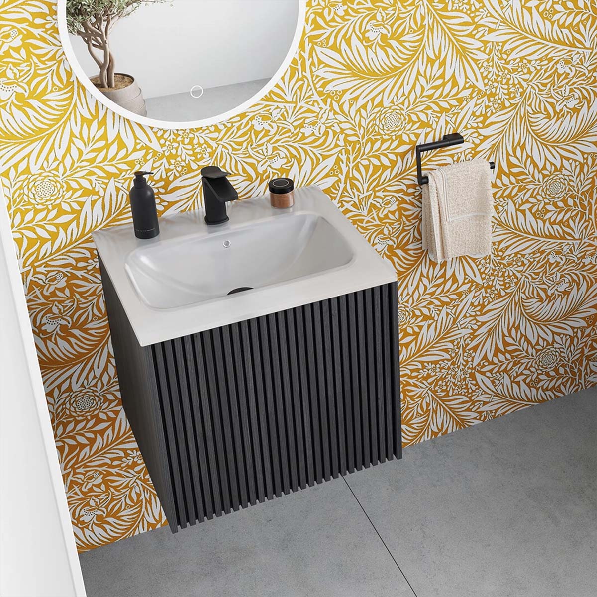 Crosswater Limit 1-Drawer Wall Hung Vanity Unit With Ice White Glass Basin - Image 3