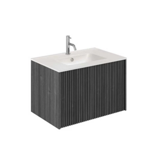 Crosswater Limit 1-Drawer Wall Hung Vanity Unit With Ice White Glass Basin