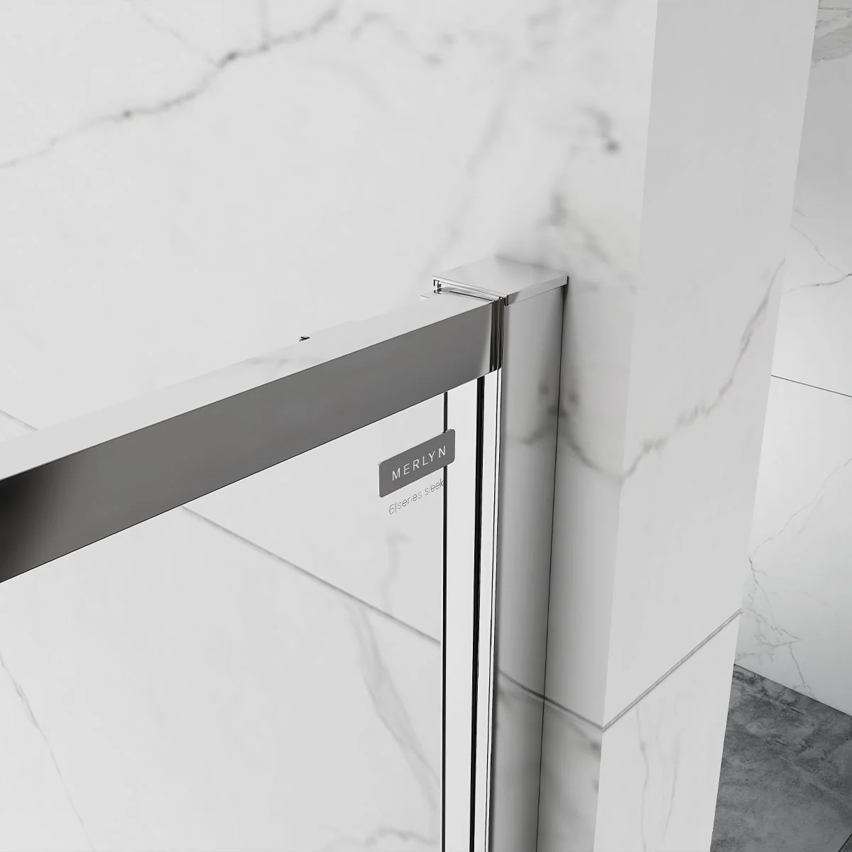 Merlyn 6 Series Sleek Offest Quadrant Sliding Shower Door - Chrome - Image 2