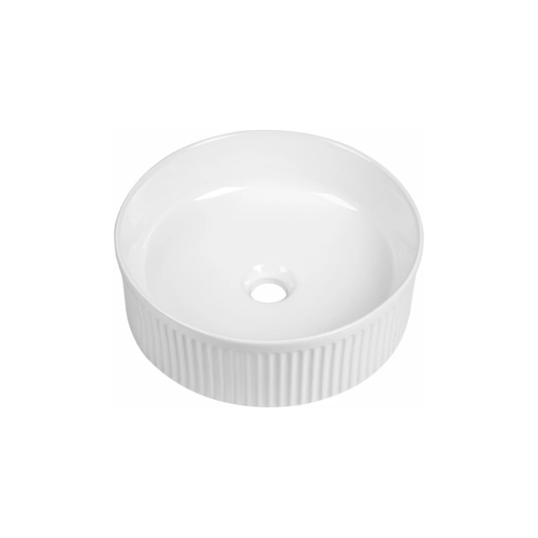 Tailored Flauto Fluted Round Countertop Basin 375mm