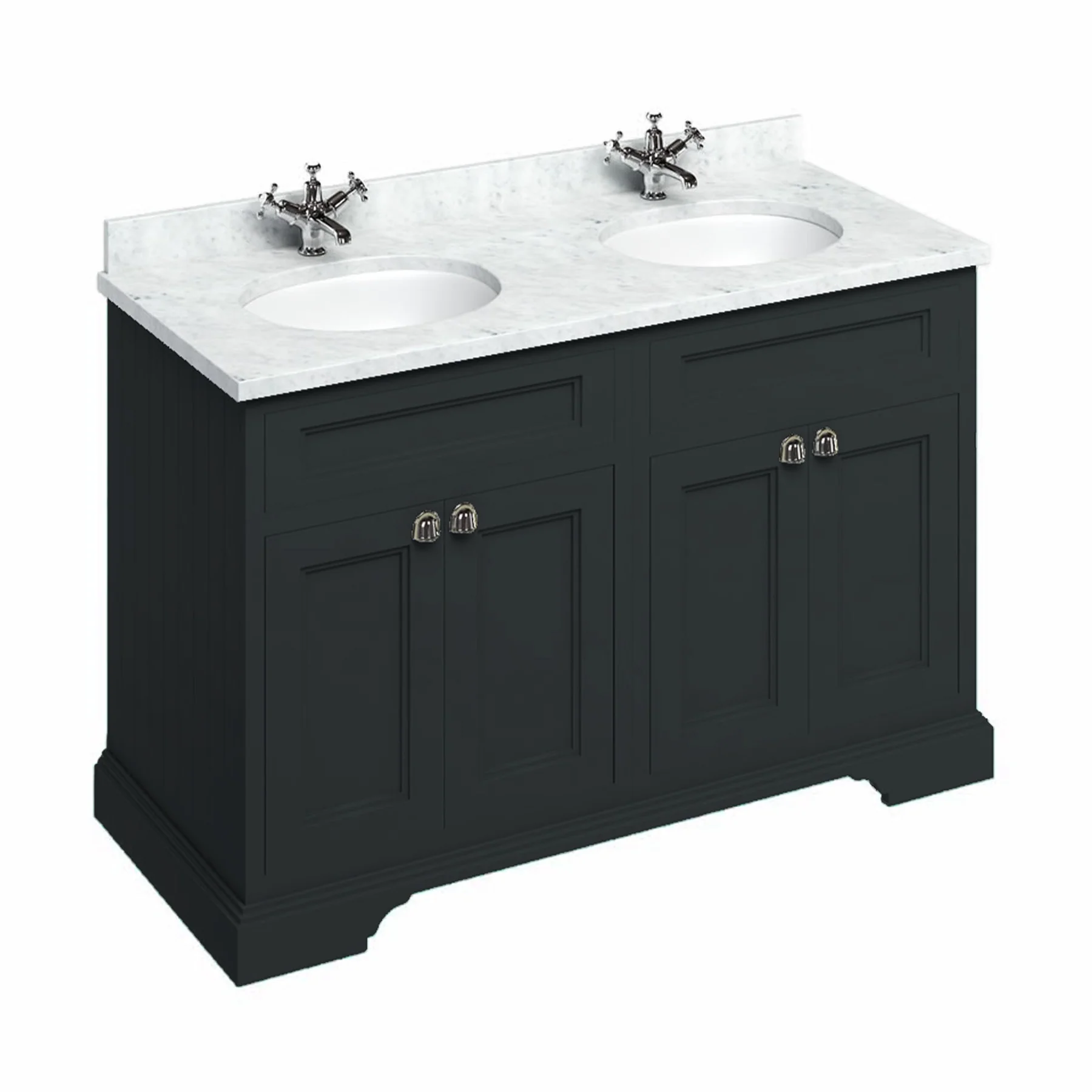 Burlington 1300 Freestanding 4-Door Vanity Unit With Worktop and Double Bowl - Image 2