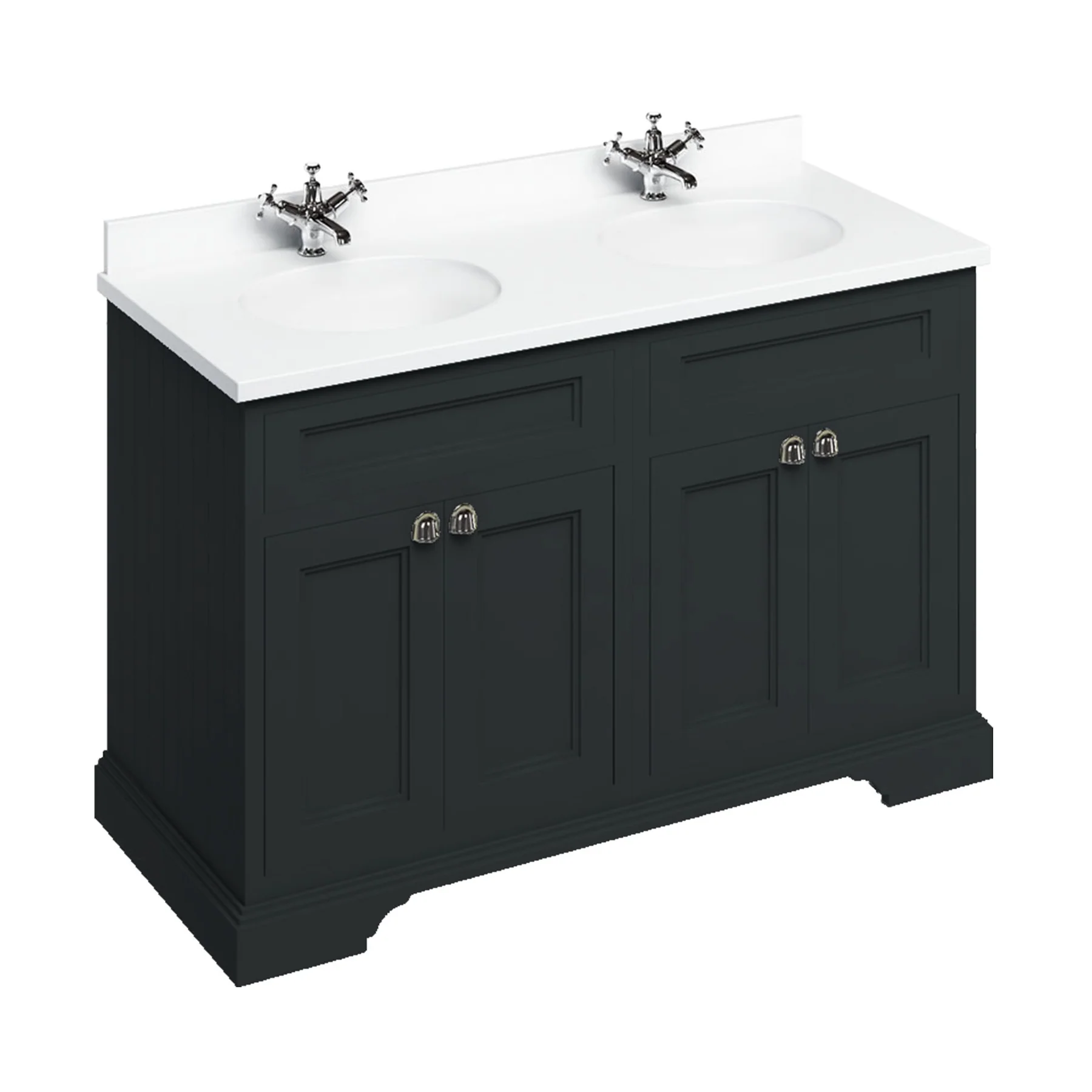 Burlington 1300 Freestanding 4-Door Vanity Unit With Worktop and Double Bowl - Image 4
