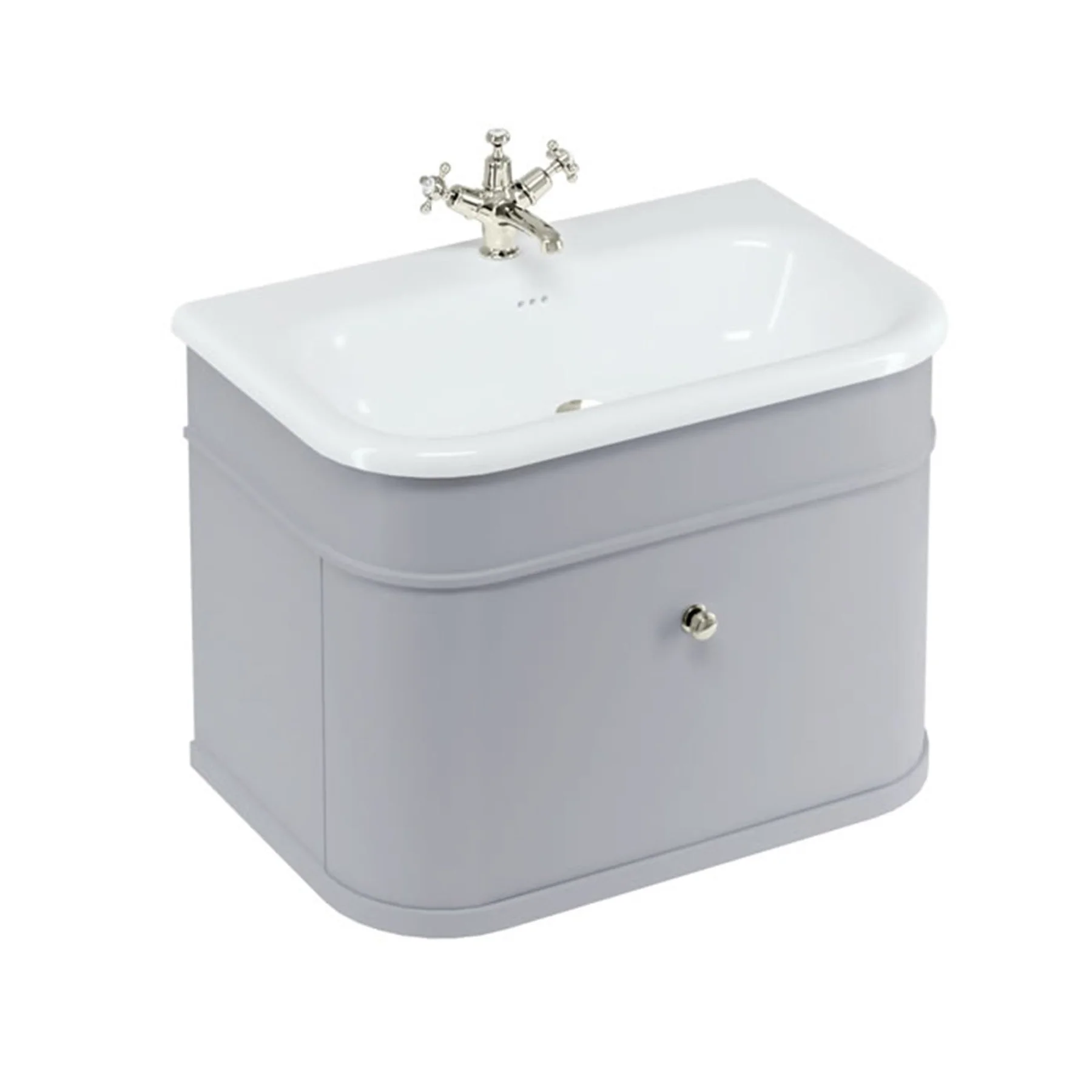 Burlington Chalfont Wall Mounted Vanity Unit With Roll Top Washbasin - Classic Grey - Image 3