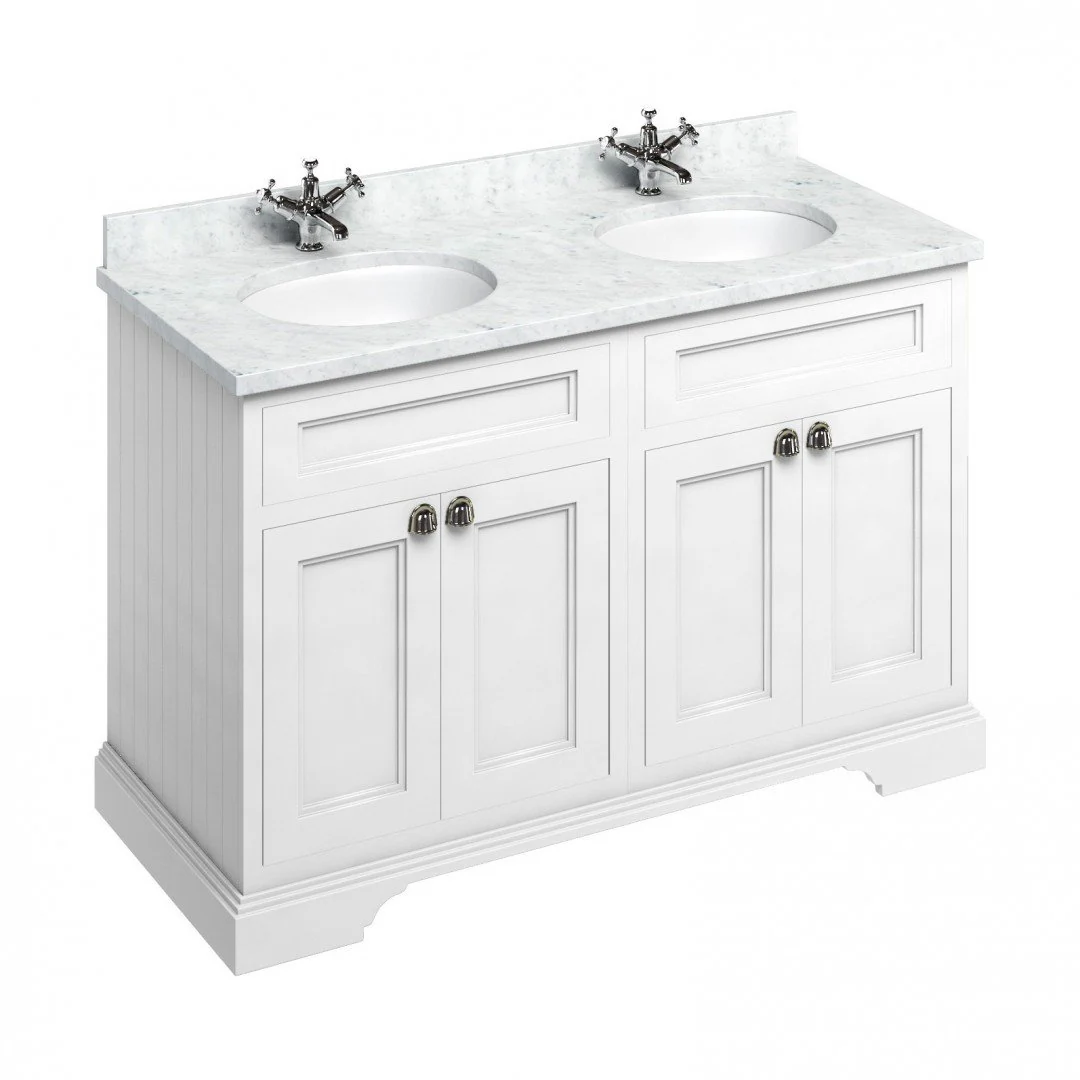 Burlington 1300 Freestanding 4-Door Vanity Unit With Worktop and Double Bowl - Image 7