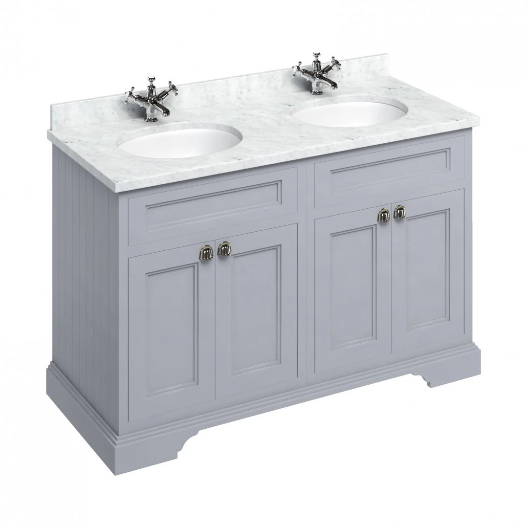 Burlington 1300 Freestanding 4-Door Vanity Unit With Worktop and Double Bowl - Image 8