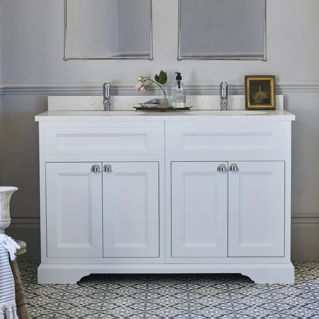 Burlington 1300 Freestanding 4-Door Vanity Unit With Worktop and Double Bowl - Image 9