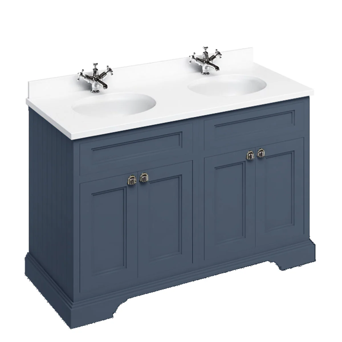 Burlington 1300 Freestanding 4-Door Vanity Unit With Worktop and Double Bowl - Image 11