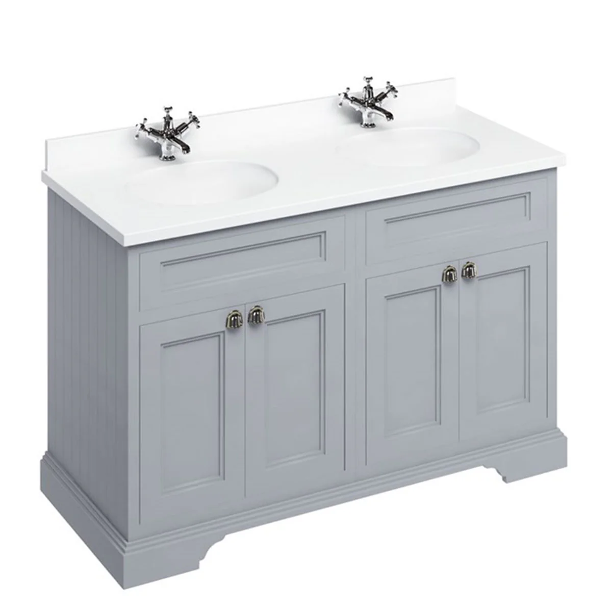 Burlington 1300 Freestanding 4-Door Vanity Unit With Worktop and Double Bowl - Image 12