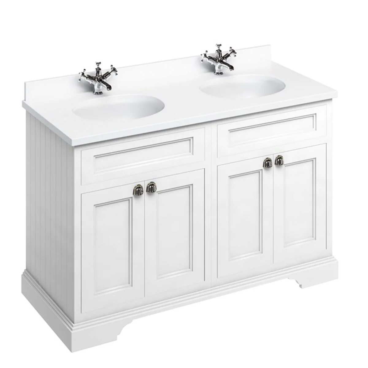 Burlington 1300 Freestanding 4-Door Vanity Unit With Worktop and Double Bowl - Image 13