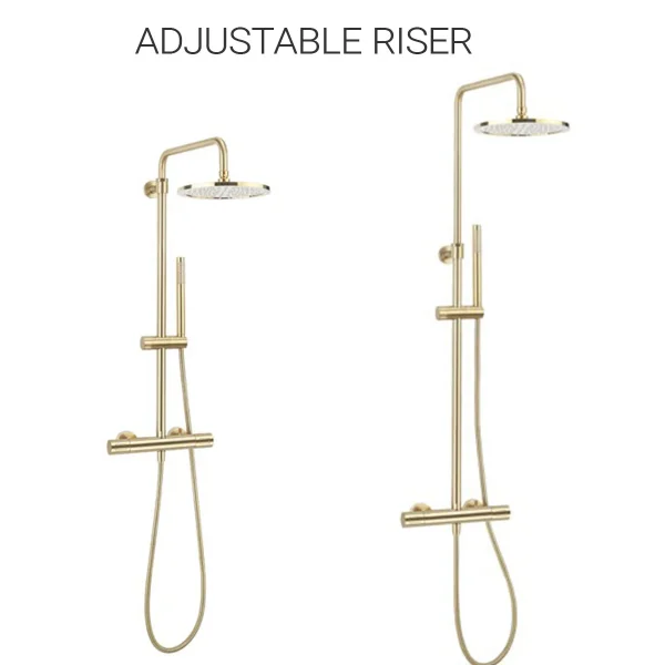 Crosswater Central Multifunction Thermostatic Shower Kit - Brushed Brass - Image 3