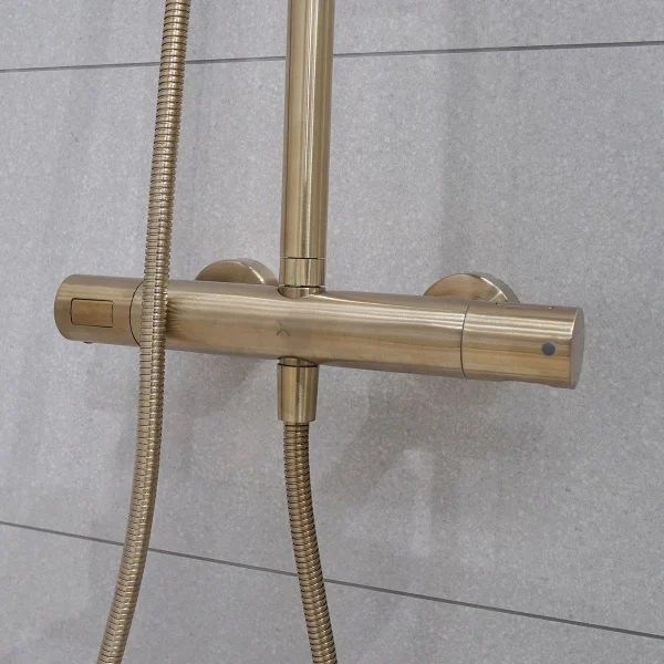 Crosswater Central Multifunction Thermostatic Shower Kit - Brushed Brass - Image 5