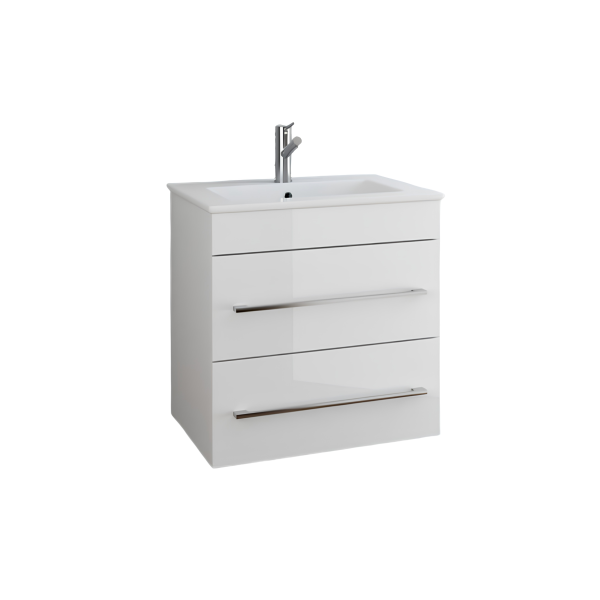 Ikon Gloss White Wall Hung Unit with Basin or Worktop