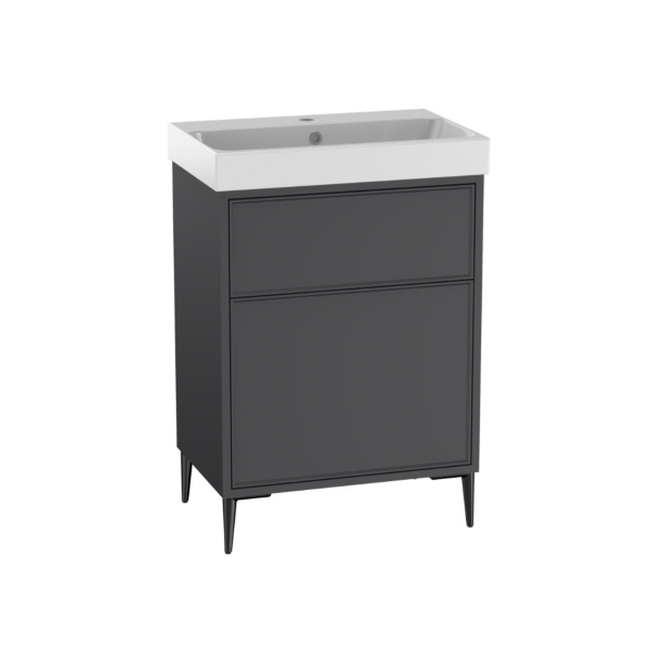 Arlington Freestanding Vanity Unit And Basin with Chrome Leg Set