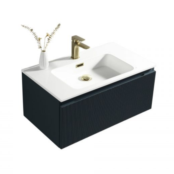 Flauto 800mm Fluted Wall Hung Vanity & Matt Basin - Image 4