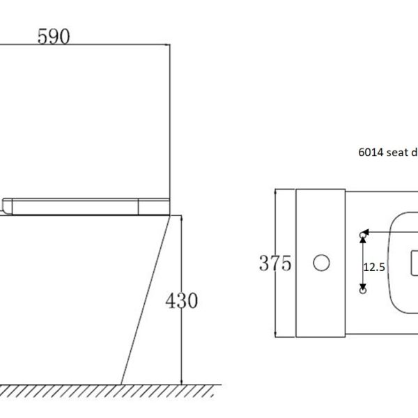 Ferrara Plus Rimless Semi-Comfort Height Fully Shrouded Close Coupled Toilet with Soft Close Seat - Image 3