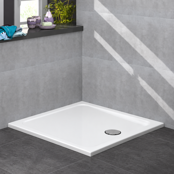 Low Profile Square Shower Tray – White - Image 2