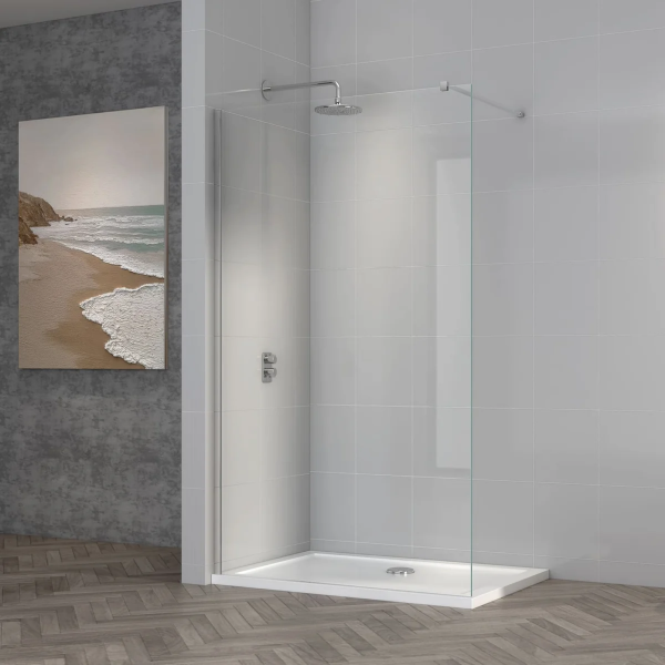 TI8 8mm Wetroom Clear Glass Panel with Profile Kit