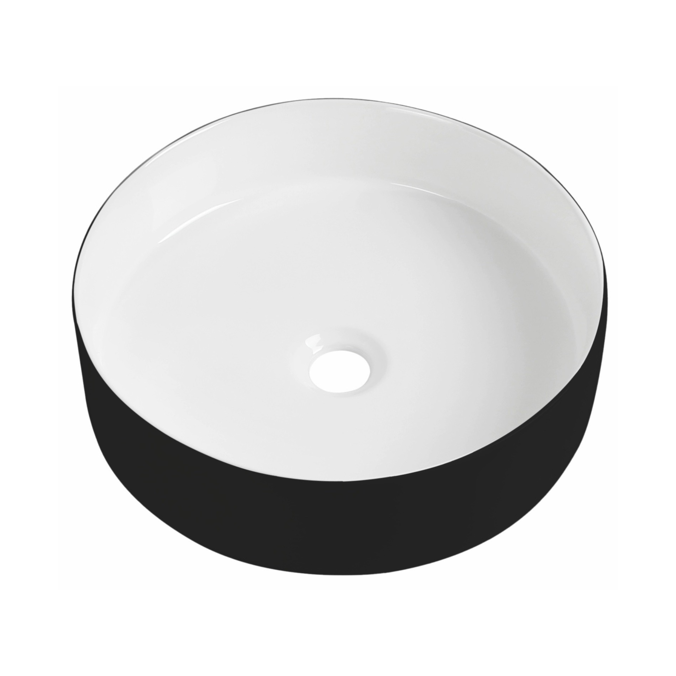 Tailored Orca Round Countertop Basin 400mm Black/White